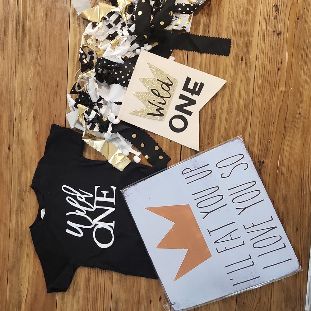 Wild One Bundle banner shirt, smash cake, first birthday set!